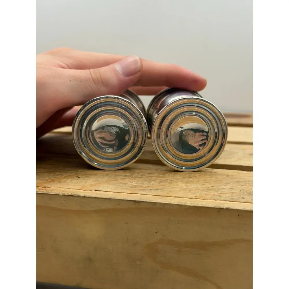 Vintage Sterling Silver Weighted Salt and Pepper Shakers Pair (5.5 Inch)